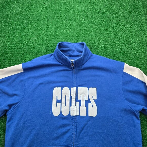 Indianapolis Colts Sweatshirt Mens Large Blue Full‎ Zip Fleece NFL Football - Picture 2 of 11
